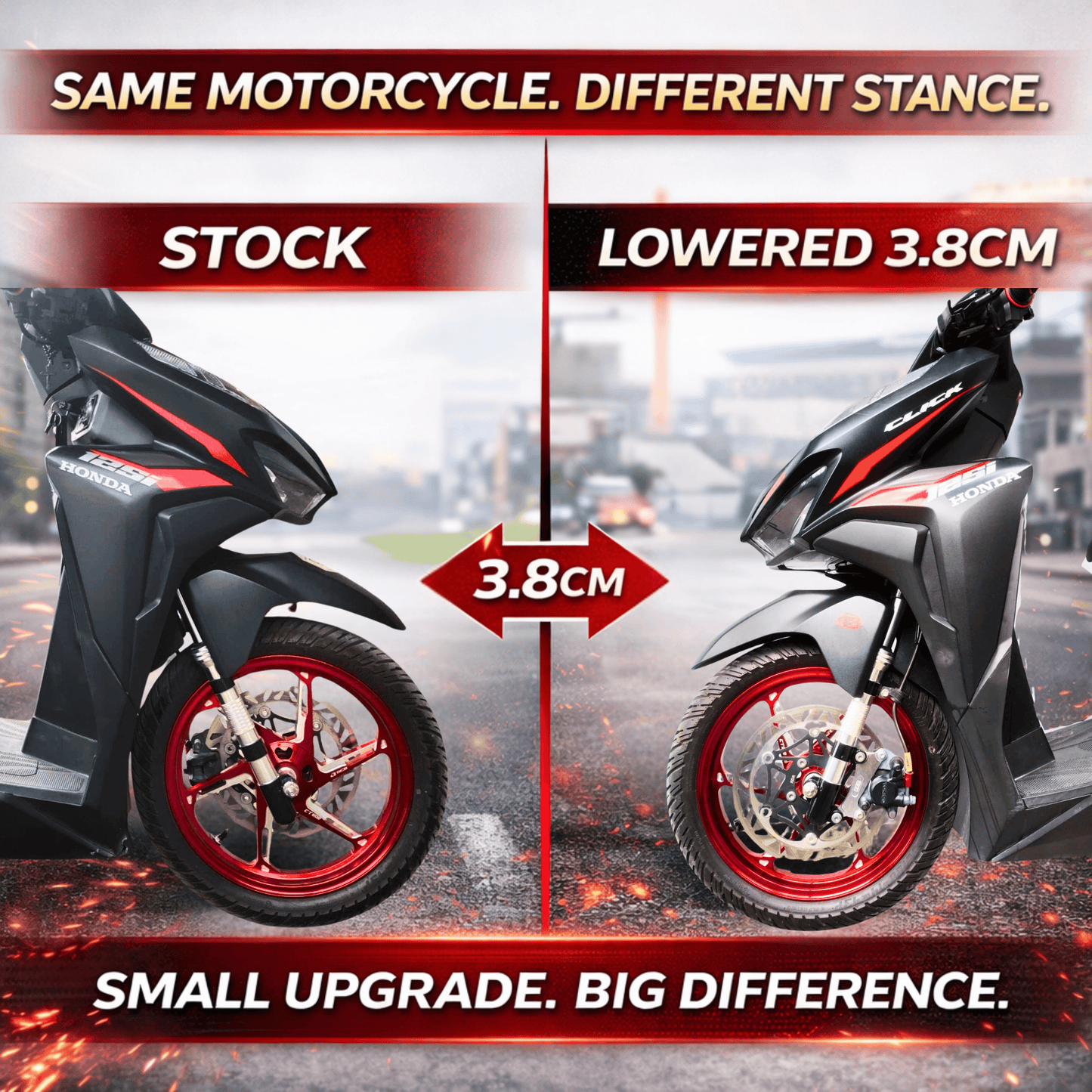 Magic Lowered Spring Pro Suspension Kit 3.8CM – With Fork Oil + Oil Seal | Full Front Refresh